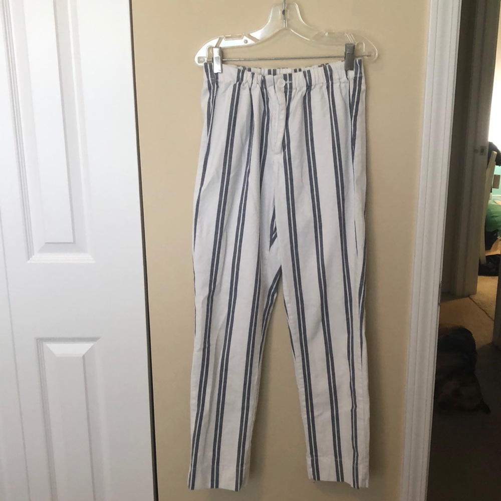 Brandy Melville blue & white fabric pants sz S